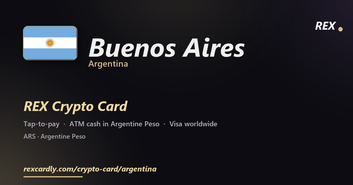 REX Крипто-карта в Buenos Aires, Аргентина — Visa с касанием, снятие Argentine Peso в банкомате