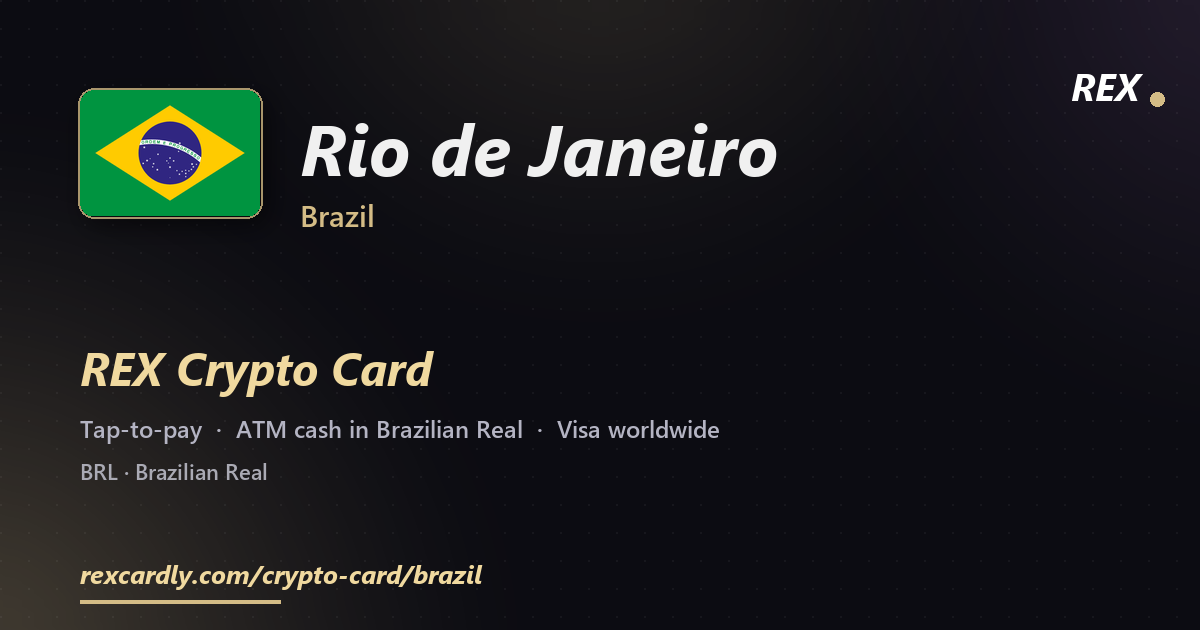 REX Крипто-карта в Rio de Janeiro, Бразилия — Visa с касанием, снятие Brazilian Real в банкомате