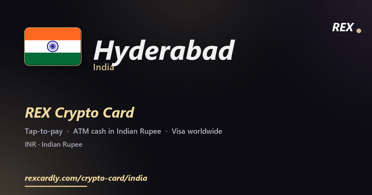 REX Крипто-карта в Hyderabad, Индия — Visa с касанием, снятие Indian Rupee в банкомате