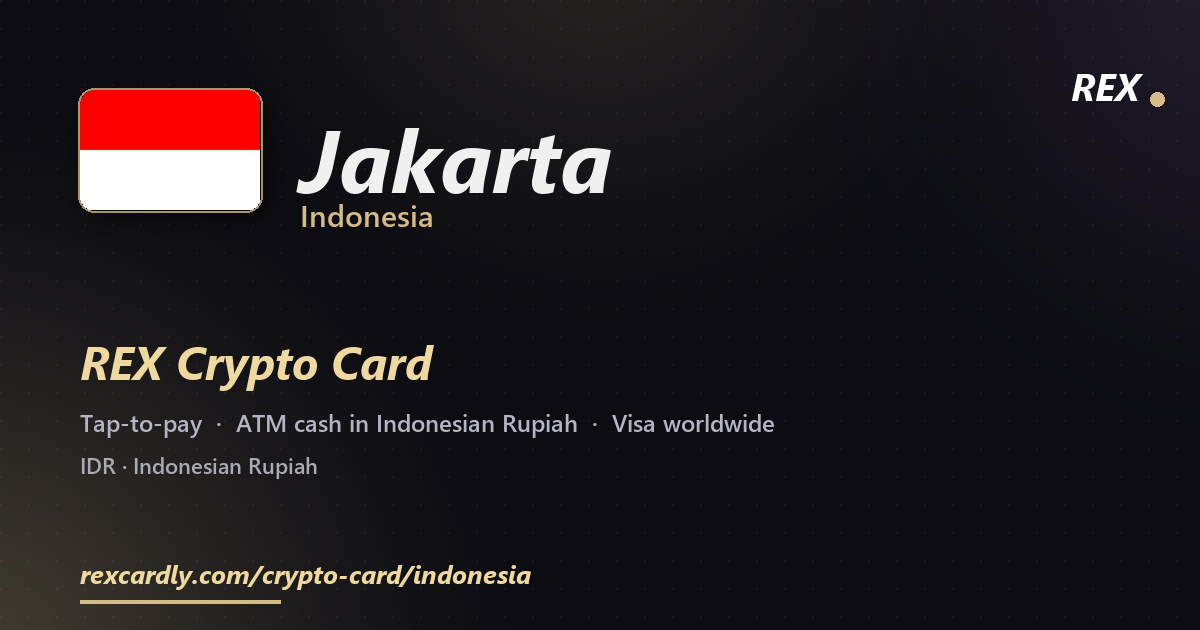 REX Крипто-карта в Jakarta, Индонезия — Visa с касанием, снятие Indonesian Rupiah в банкомате