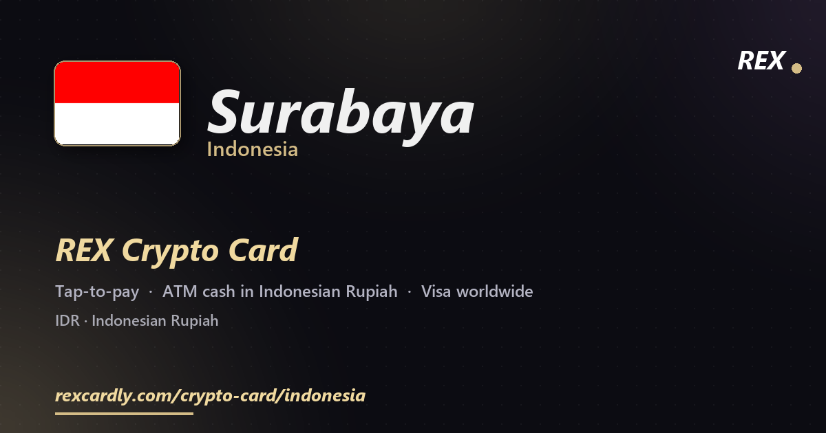REX Крипто-карта в Surabaya, Индонезия — Visa с касанием, снятие Indonesian Rupiah в банкомате
