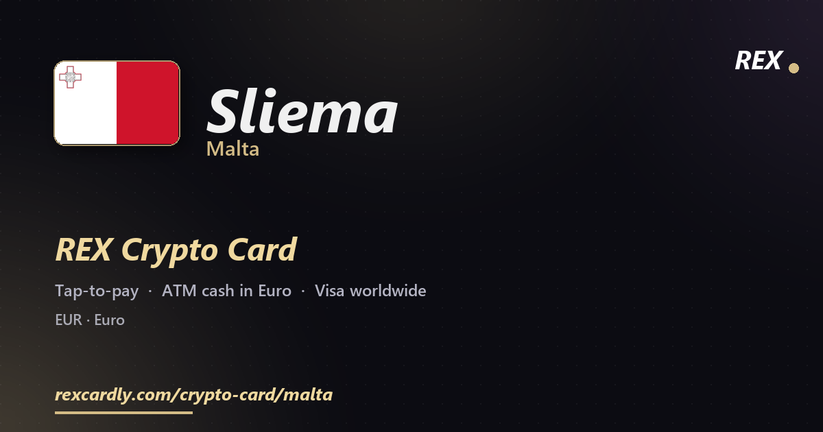 REX Crypto Card in Sliema, Malta — tap-to-pay Visa, ATM cash in Euro