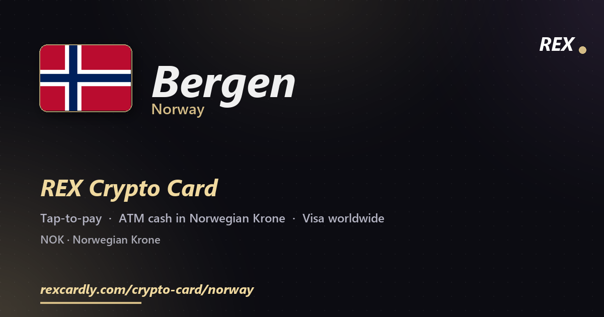 REX Crypto Card in Bergen, Norway โ tap-to-pay Visa, ATM cash in Norwegian Krone