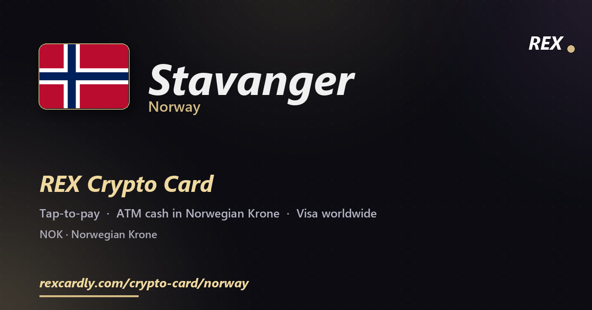 REX Crypto Card in Stavanger, Norway โ tap-to-pay Visa, ATM cash in Norwegian Krone