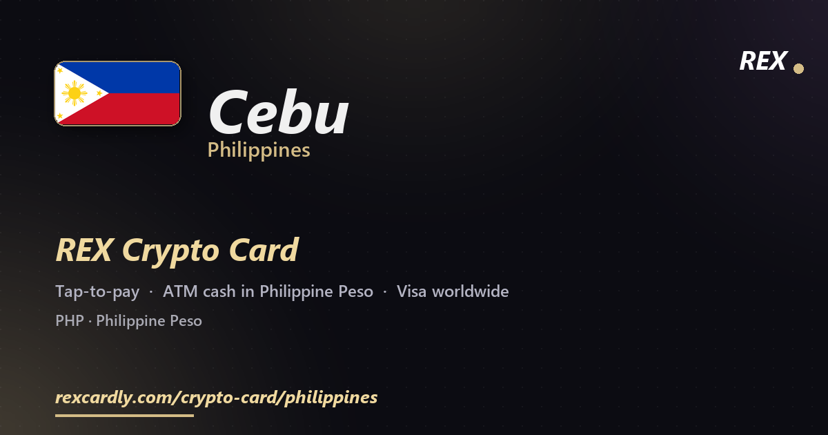 REX Крипто-карта в Cebu, Филиппины — Visa с касанием, снятие Philippine Peso в банкомате