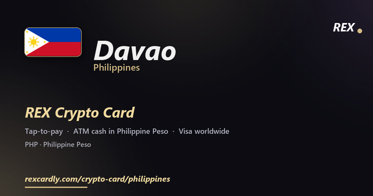 REX Крипто-карта в Davao, Филиппины — Visa с касанием, снятие Philippine Peso в банкомате